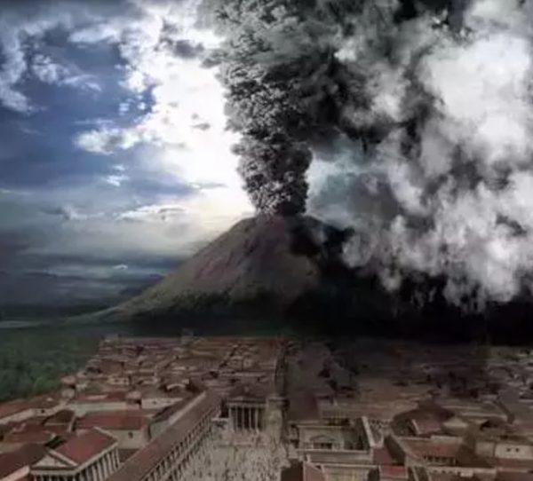  △维苏威火山爆发复原图