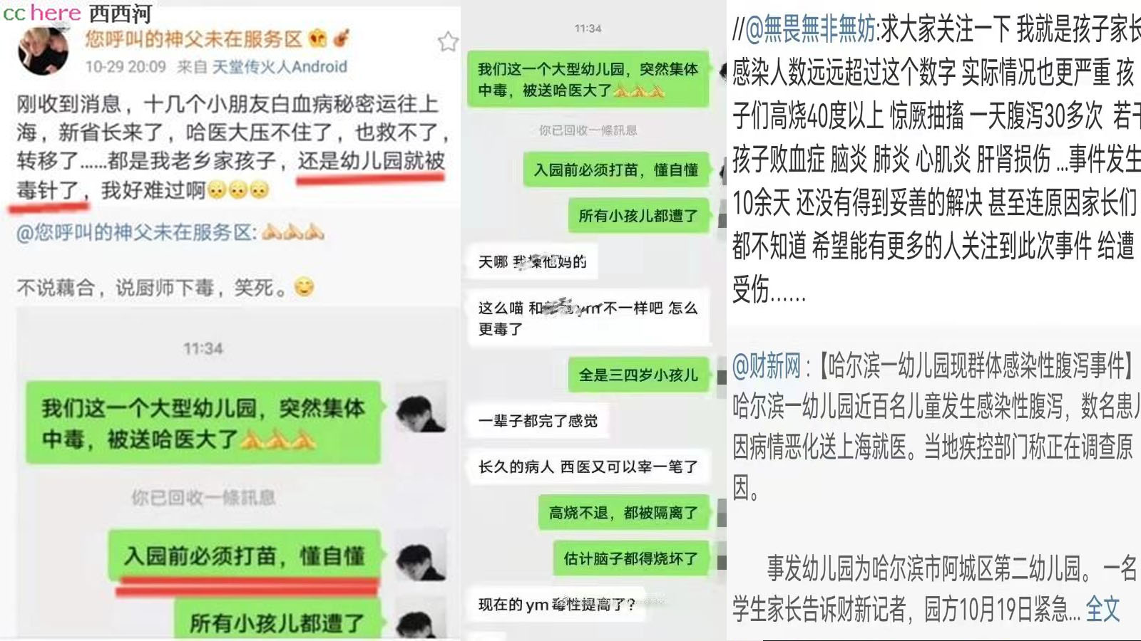 哈尔滨市阿城区第二幼儿园近百位幼儿园儿童集体中毒 有声音质疑为强制疫苗所致