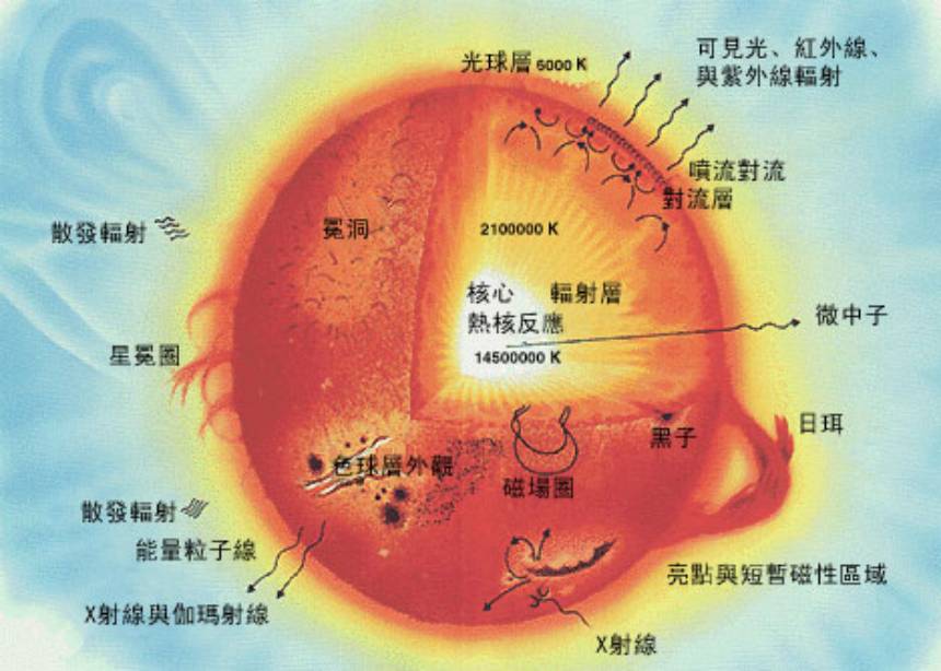 太陽類型恆星的剖面結構