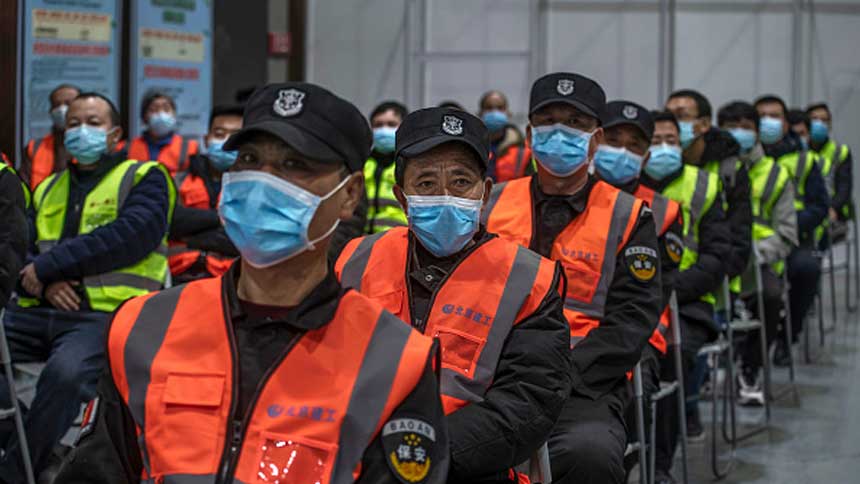 中共的私人保安公司倾向于雇佣退伍军人 （图片：Kevin Frayer/Getty Images)