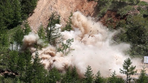 2018年5月24日，朝鮮曾經關閉豐溪裡核子試驗場。(圖片來源: Getty Images)