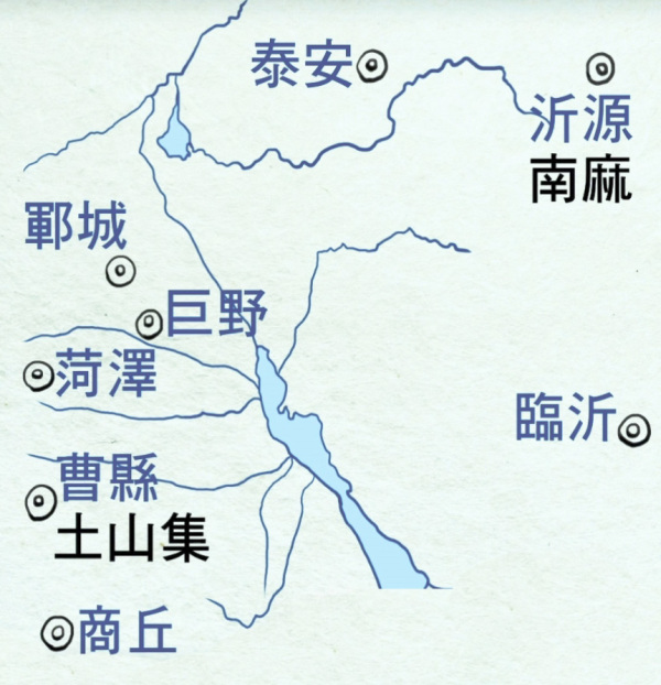 国军山东剿共作战示意图。