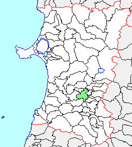 大曲市、県内位置図