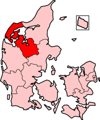 Viborg ilçesinin Danimarka'daki konumu