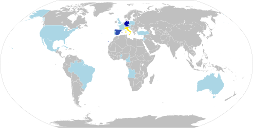 Países visitados por Benedicto XVI.