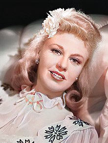 L'actriz estausunidense Ginger Rogers en una imachen de 1943.