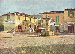 Telemaco Signorini, La piazza di Settignano (1880)