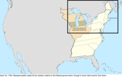 Map of the change to the United States in central North America on April 19, 1785