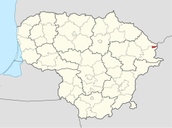 Map of Visaginas Municipality