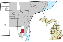 Location within Wayne County