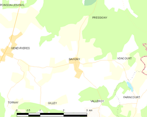 Poziția localității Savigny