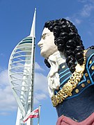 Preserved figurehead from HMS Marlborough, which latterly served as an accommodation hulk for HMS Vernon