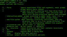 Description de l'image Rm --help Command - Unix.png.