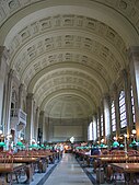 Bates Hall, McKim building, Boston Public Library, named in Bates' honour