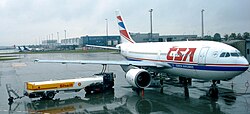 An Airbus A310-304 of Czech Airlines (OK-WAA) being fueled at Prague Václav Havel Airport