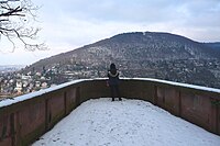 Viewing balcony at Riesenstein on Gaisberg above Heidelberg's old town.