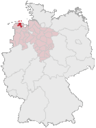 situo de la distrikto Wittmund en Germanio