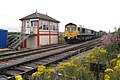 Image 30Bardon Hill box in England (seen here in 2009) is a Midland Railway box dating from 1899, although the original mechanical lever frame has been replaced by electrical switches. (from Rail transport)