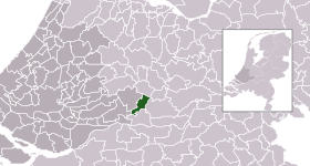 Highlighted position of Leerdam in a municipal map of South Holland