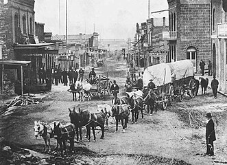 Last Chance Gulch, looking north from what is now Anchor Park — 1870s