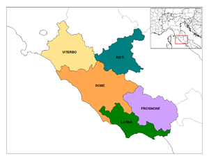 Mga provincia kan Lazio