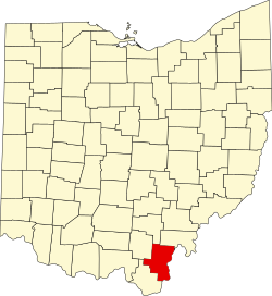 Karte von Gallia County innerhalb von Ohio