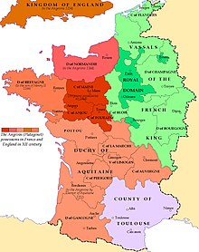 Carte montrant les territoires Plantagenêt