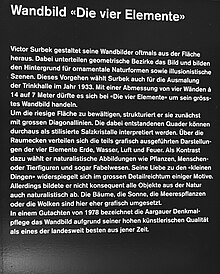 Für die Trinkbrunnenhalle der Kurbrunnenanlage in Rheinfelden schuf Victor Surbek 1933 das Wandgemälde Die vier Jahreszeiten