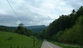 Vue sur Les Ordons depuis Lucelle en France