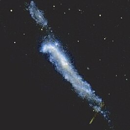 Opname van NGC 4656, met linksboven NGC 4657