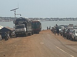 Ferry terminal near Oti River at Dambai