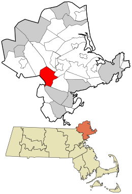 Location in Essex County and the state of Massachusetts.