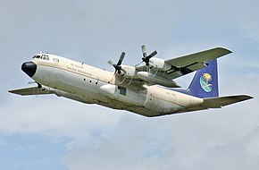 RIAT2011で離陸するサウジアラビア空軍の L-100-30