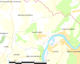 Mapa obce Haute-Kontz