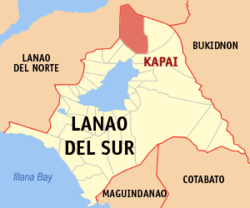 Mapa ning Lanao del Sur ampong Kapai ilage