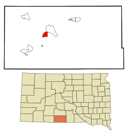 Location in Todd County and the state of South Dakota