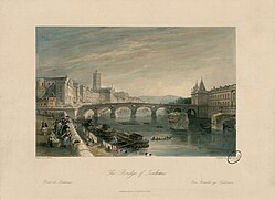 Le Pont-Neuf vers 1840 par Thomas Allom.