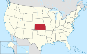 Map of the United States highlighting Kansas