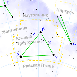 Местоположение α TrA в созвездии