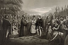 Painting of the marriage of Pocahontas