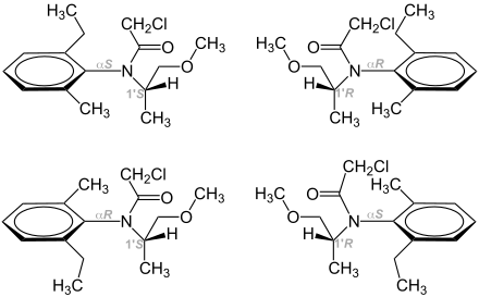 Die vier Stereoisomere von Metolachlor