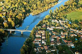 Vista aérea del río en Mauzac