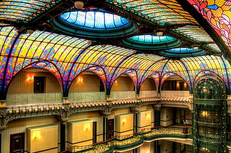 Mexico City Gran Hotel interior, built in 1918 by Jacques Grüber[158][159]