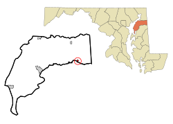 Location of Millington, Maryland