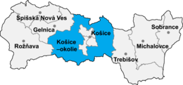 Distret de Košice-okolie - Localizazion