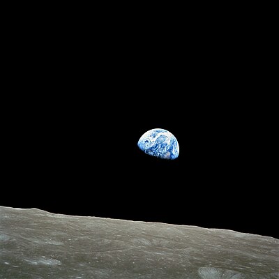 Earthrise, as seen by Apollo 8