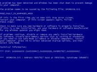 The blue screen of death in Windows XP, Vista and 7.