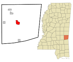 Location of Quitman, Mississippi