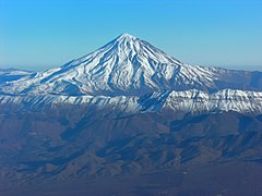 Aerial view of Mount Damavand, Mazandaran