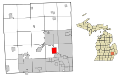 Locatie van Bloomfield Township in Oakland County